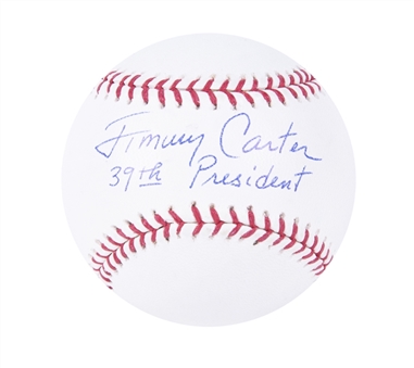 Jimmy Carter Signed OML Baseball with "39th President" Inscription (Beckett)